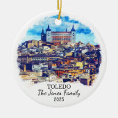 Gepersonaliseerde Toledo Ornament, Spanje Keramisch Ornament (Voorkant)