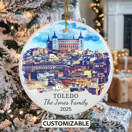 Gepersonaliseerde Toledo Ornament, Spanje Keramisch Ornament