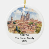 Gepersonaliseerde Toledo Ornament, Spanje Keramisch Ornament (Voorkant)