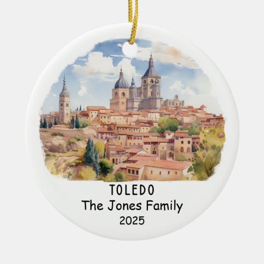 Gepersonaliseerde Toledo Ornament, Spanje Keramisch Ornament (Voorkant)