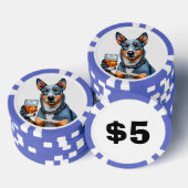 Gepersonaliseerde Top Dog Composiet Poker Chips (Opstapeling)