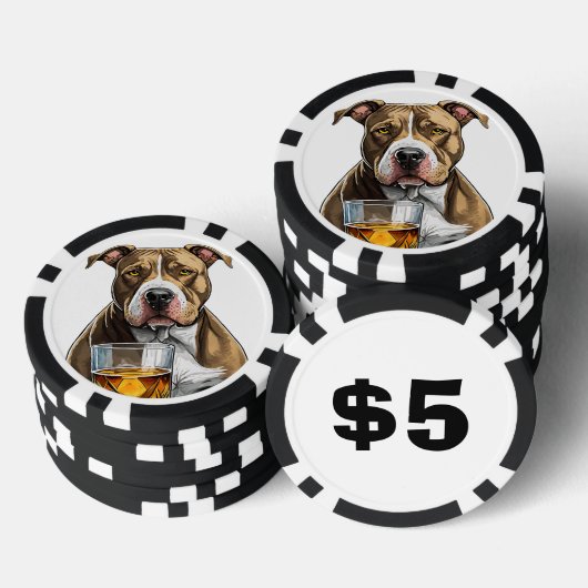 Gepersonaliseerde Top Dog Composiet Poker Chips (Opstapeling)