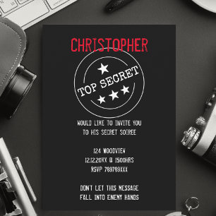 Gepersonaliseerde TOP SECRET Party Kaart