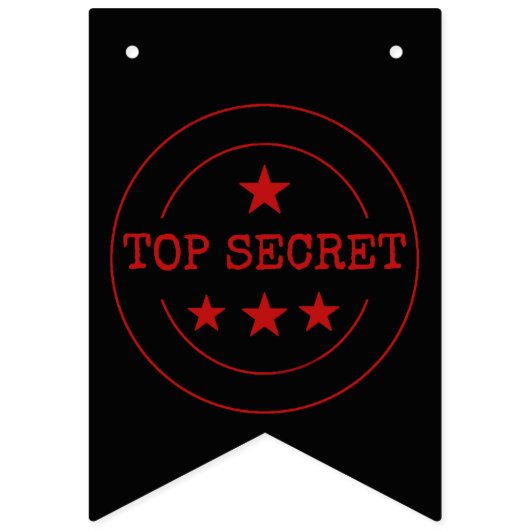 Gepersonaliseerde Top Secret Party Vlaggetjes (Eerste vlag)