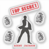 Gepersonaliseerde Top Secret Spy Sticker (Voorkant)