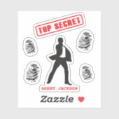 Gepersonaliseerde Top Secret Spy Sticker (Vel)