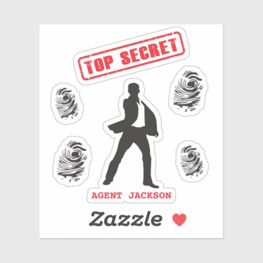 Gepersonaliseerde Top Secret Spy Sticker (Vel)