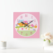 Gepersonaliseerde Tortelduifjes en Uilen op de Vierkante Klok (Huis)