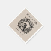 Gepersonaliseerde Tortelduifjes krans bruiloft ser Servet (Hoek)