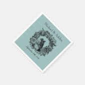 Gepersonaliseerde Tortelduifjes krans bruiloft ser Servet (Hoek)