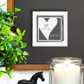 Gepersonaliseerde Tortelduifjes Lichtblauw Hart Magneet