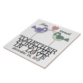 Gepersonaliseerde Tortelduifjes-samen voor altijd Tegeltje (Zijkant)