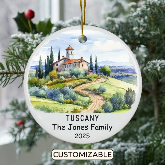 Gepersonaliseerde Toscane Ornament, Italië Keramisch Ornament