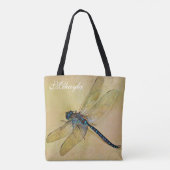 Gepersonaliseerde tostolse blauwe dragonfly tote bag (Achterkant)