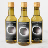 Gepersonaliseerde totale zonsverduistering 2024 wijn etiket (Flessen)