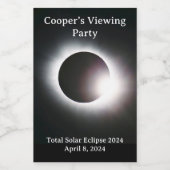 Gepersonaliseerde totale zonsverduistering 2024 wijn etiket (Enkel label)