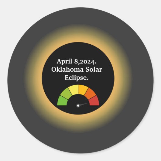 Gepersonaliseerde totale zonsverduistering Oklahom Ronde Sticker (Voorkant)
