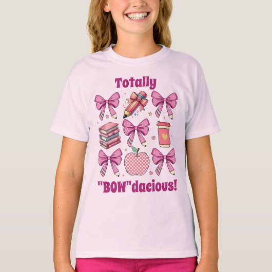 Gepersonaliseerde Totally "Bowdacious" Coquette st T-shirt (Voorkant)