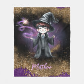 Gepersonaliseerde Tovenaar Jongen Zoon Verjaardags Fleece Deken (Voorkant)