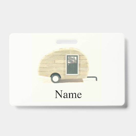 Gepersonaliseerde traandrop Vintage camper Badge (Voorzijde)