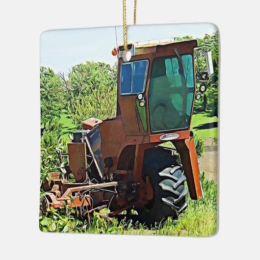 Gepersonaliseerde Tractor Farming Midwest Kerstmis Keramisch Ornament (Links)