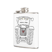 Gepersonaliseerde Tractor Land Huwelijkscadeau Heupfles (Links)