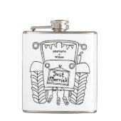 Gepersonaliseerde Tractor Land Huwelijkscadeau Heupfles (Voorkant)