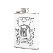 Gepersonaliseerde Tractor Land Huwelijkscadeau Heupfles (Links)