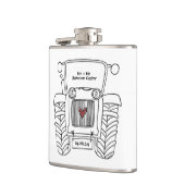 Gepersonaliseerde Tractor Land Huwelijkscadeau Heupfles (Links)