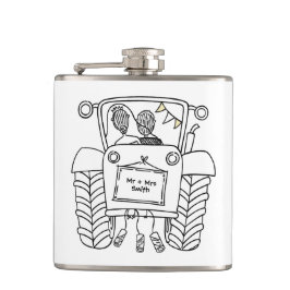Gepersonaliseerde Tractor Land Huwelijkscadeau Heupfles