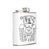 Gepersonaliseerde Tractor Land Huwelijkscadeau Heupfles (Rechts)