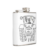 Gepersonaliseerde Tractor Land Huwelijkscadeau Heupfles (Rechts)