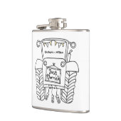 Gepersonaliseerde Tractor Land Huwelijkscadeau Heupfles (Links)