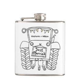 Gepersonaliseerde Tractor Land Huwelijkscadeau Heupfles