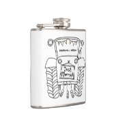 Gepersonaliseerde Tractor Land Huwelijkscadeau Heupfles (Rechts)