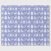 Gepersonaliseerde traditionele kerst rendieren cadeaupapier (Vlak)