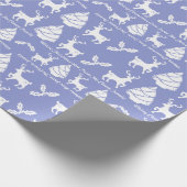 Gepersonaliseerde traditionele kerst rendieren cadeaupapier (Hoek)