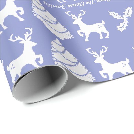 Gepersonaliseerde traditionele kerst rendieren cadeaupapier (Rol Hoek)