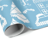 Gepersonaliseerde traditionele Kerstmis Winter Sce Cadeaupapier (Rol Hoek)