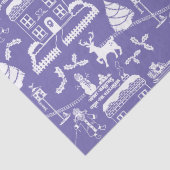 Gepersonaliseerde traditionele Kerstmis Winter Sce Tissuepapier (Detail)