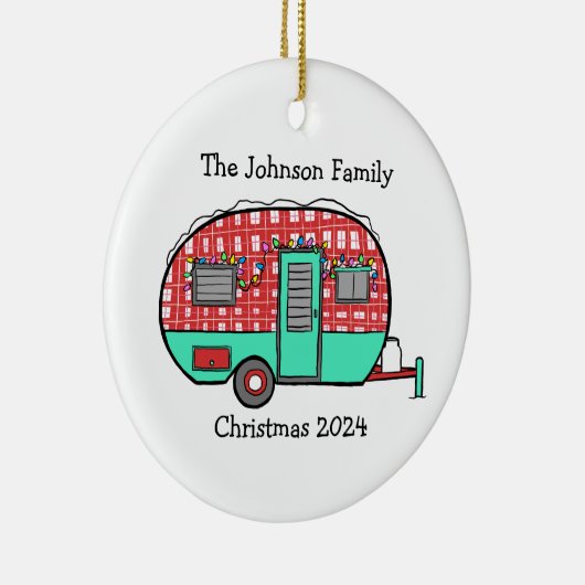 Gepersonaliseerde Trailer Camper Ornament (Rechts)