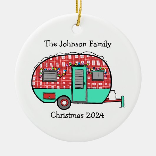 Gepersonaliseerde Trailer Camper Ornament (Voorkant)