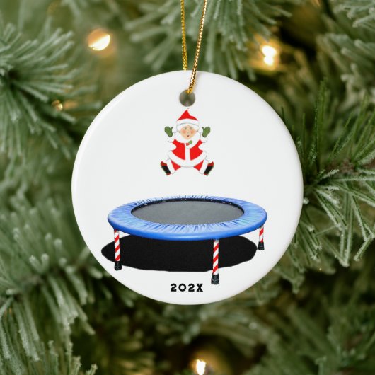 gepersonaliseerde trampoline gymnast keramisch ornament (Boom)