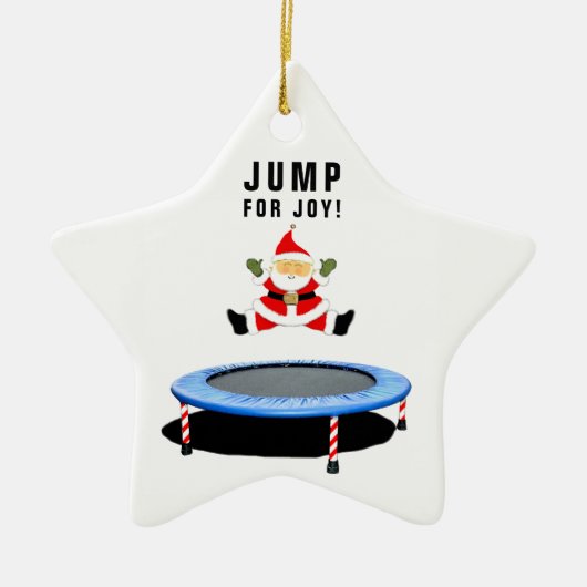 gepersonaliseerde trampoline kerst keramisch ornament (Voorkant)