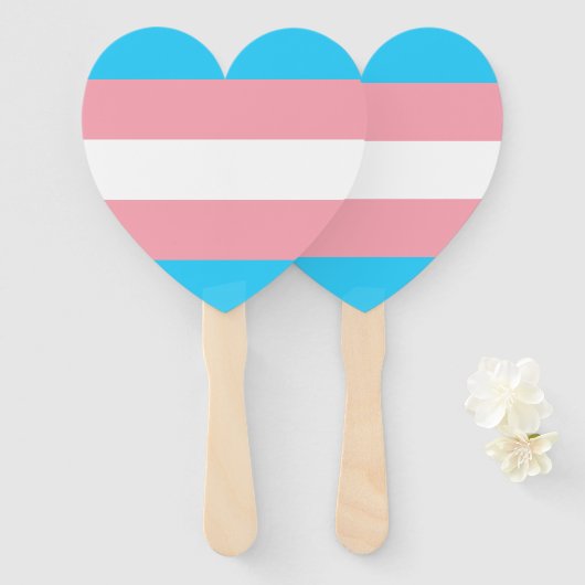 Gepersonaliseerde transgender vlag handwaaier (Voorkant en achterkant)