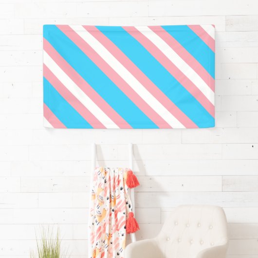 Gepersonaliseerde transgender vlag spandoek (Insitu)