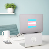 Gepersonaliseerde transgender vlag sticker (Laptop op bureau)