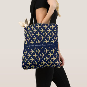Gepersonaliseerde Travel Accessoires gouden vliegt Tote Bag