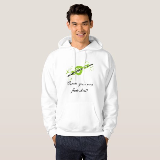Gepersonaliseerde Treble Clef & Fluit Hoodie (Voorkant volledig)