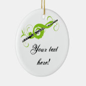 Gepersonaliseerde Treble Clef & Fluit Keramisch Ornament (Rechts)